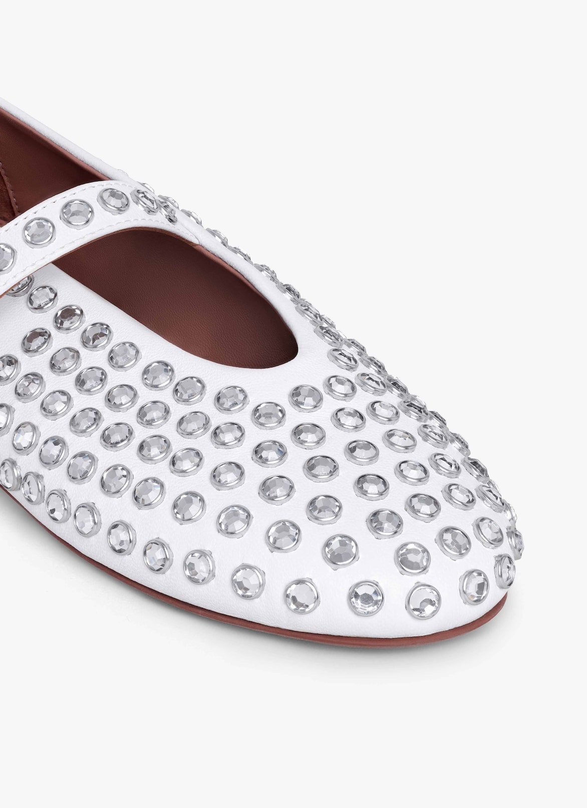 strass lambskin ballet flats ALAÏA WHITE STRASS LAMBSKIN BALLET FLATS